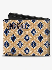 Harry Potter Butterbeer Diamonds Logo Blue Bifold Wallet