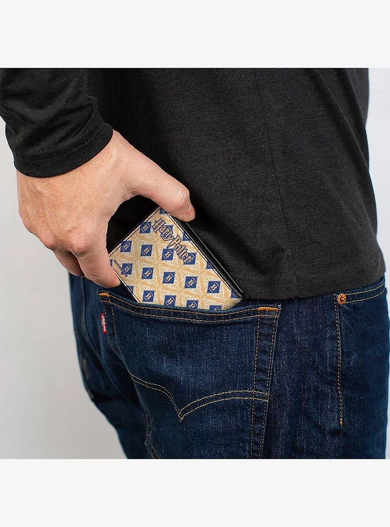 Harry Potter Butterbeer Diamonds Logo Blue Bifold Wallet