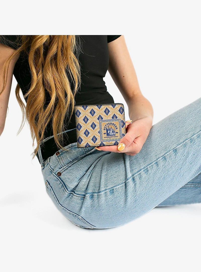 Harry Potter Butterbeer Diamonds Logo Blue Bifold Wallet