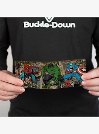Marvel Comics Retro Avengers Group Pose with Comics Bifold Wallet