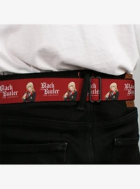Black Butler Edgar Redmond Pose and Title Seatbelt Buckle Belt