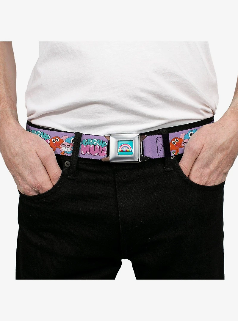 The Amazing World of Gumball Group Hug Characters Pose Seatbelt Buckle Belt