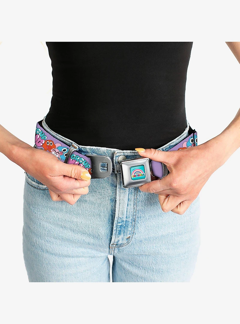 The Amazing World of Gumball Group Hug Characters Pose Seatbelt Buckle Belt