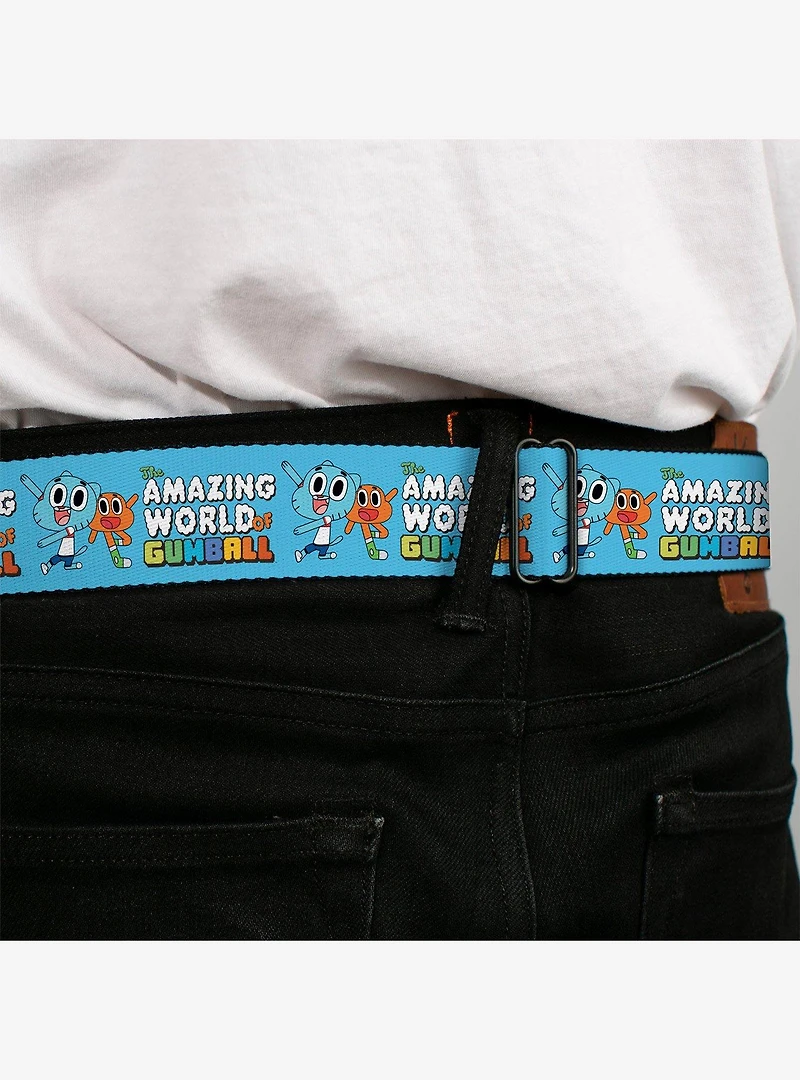 The Amazing World of Gumball Logo and Pose with Darwin Seatbelt Buckle Belt