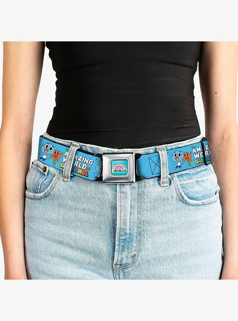 The Amazing World of Gumball Logo and Pose with Darwin Seatbelt Buckle Belt