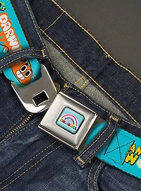 The Amazing World Gumball and Darwin Icons Blue Seatbelt Buckle Belt