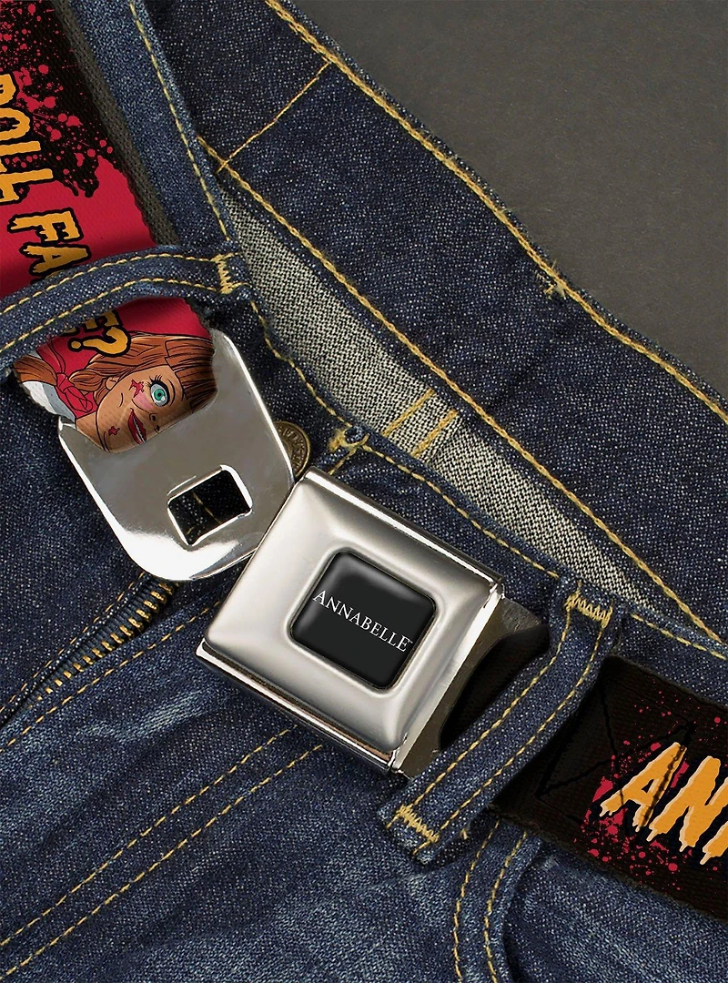 Annabelle Miss Me Doll Face Pose Seatbelt Buckle Belt