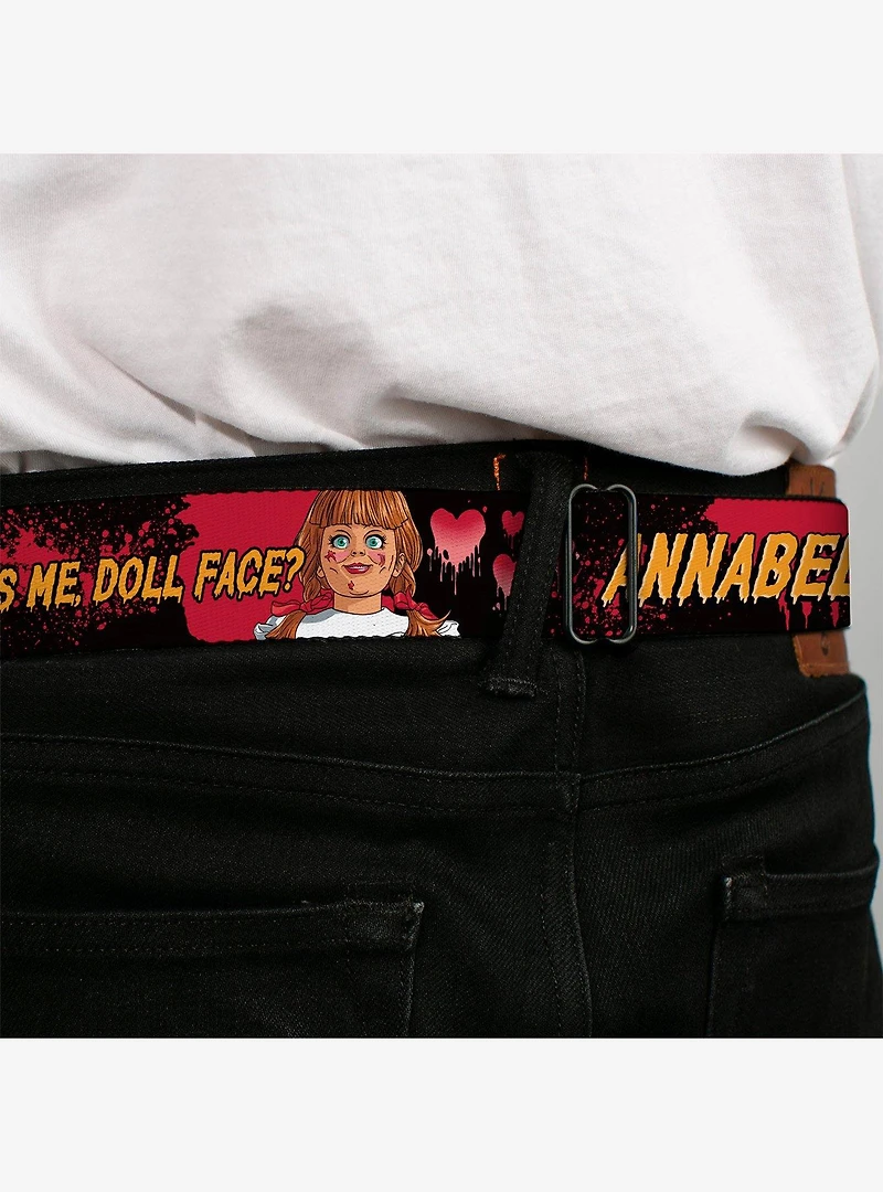 Annabelle Miss Me Doll Face Pose Seatbelt Buckle Belt