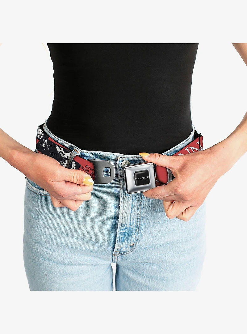Annabelle Miss Me Eyes and Text Seatbelt Buckle Belt