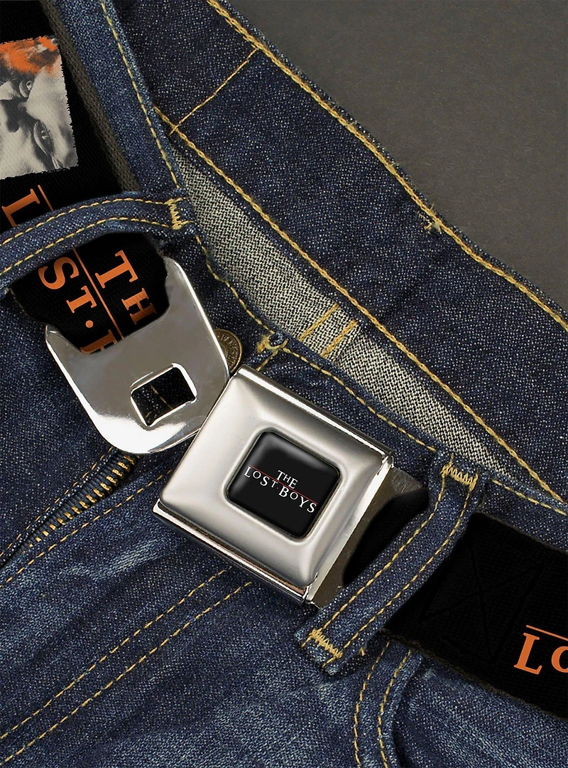 The Lost Boys David Pose Stacked and Title Logo Seatbelt Buckle Belt