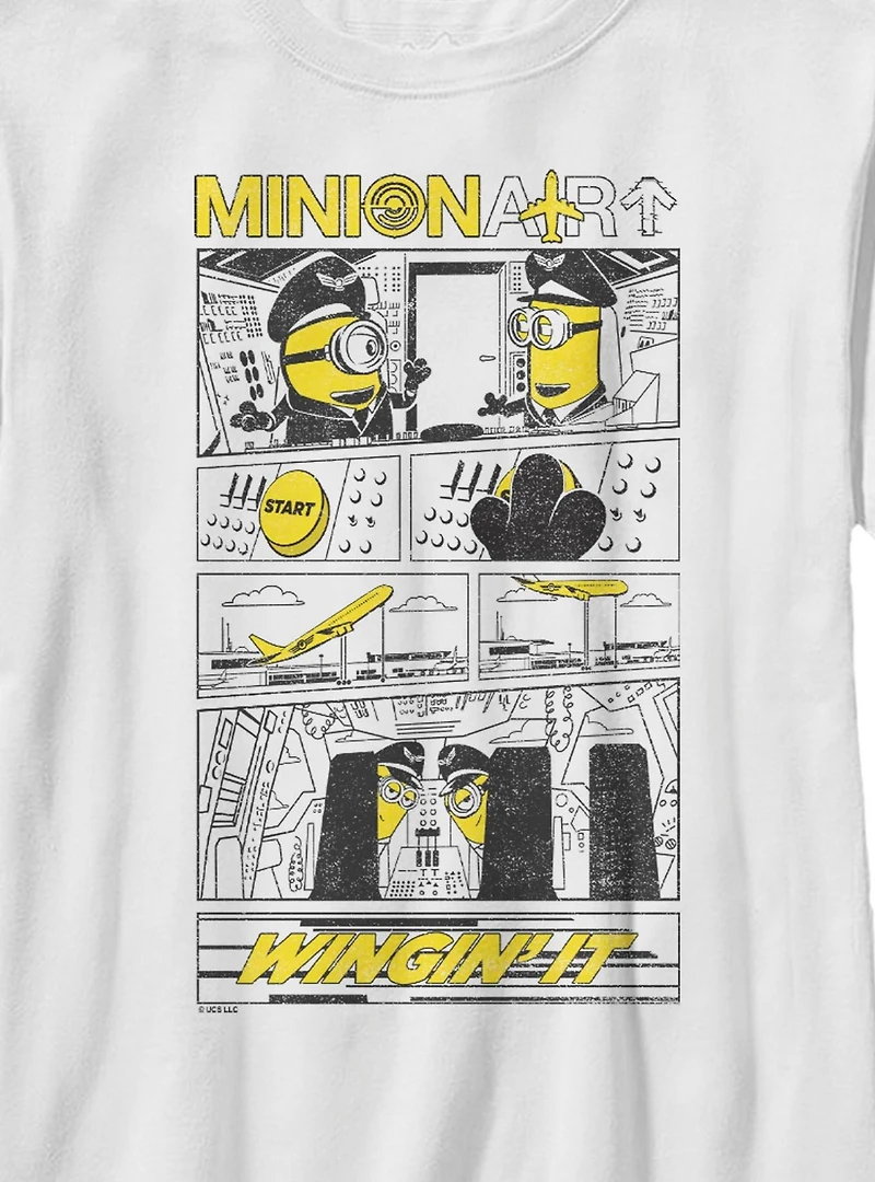 Minions Minion Air Winging It Comic Youth T-Shirt