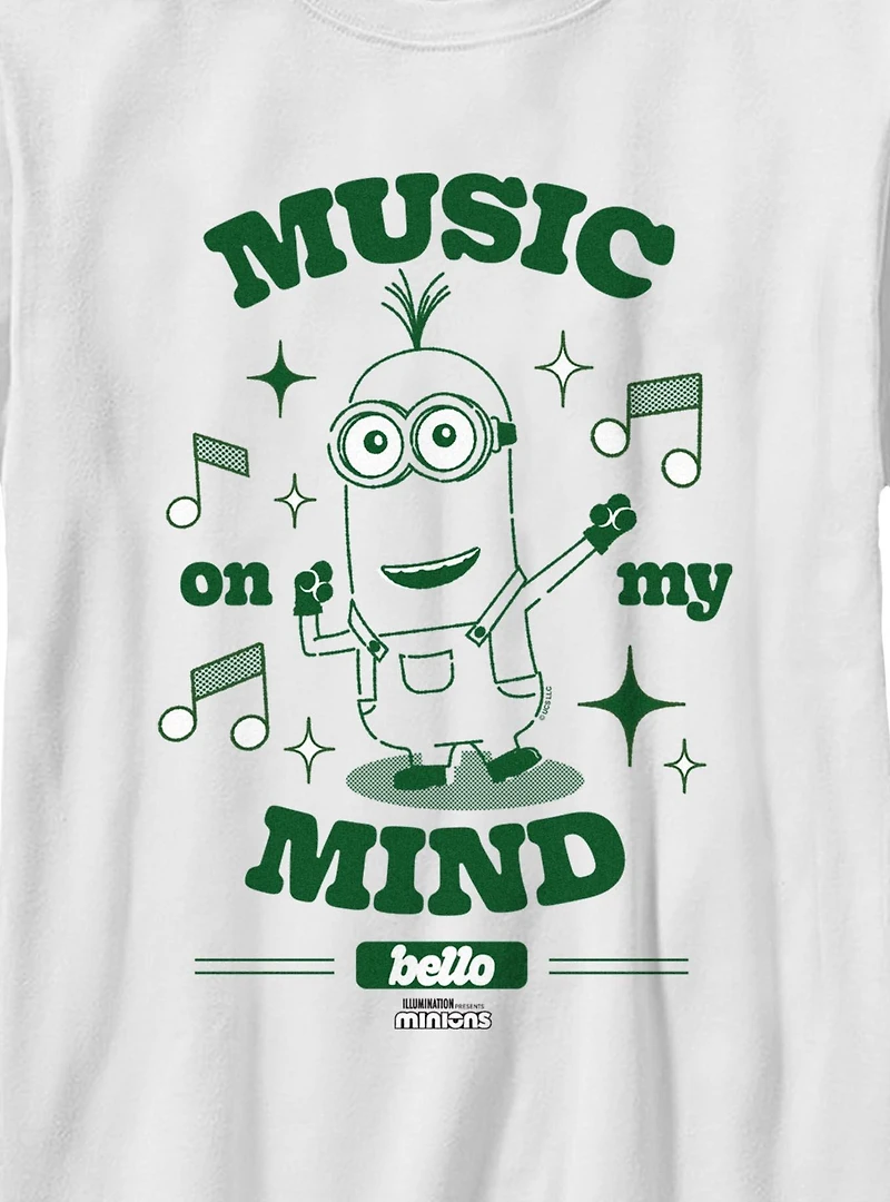 Minions Music On My Mind Bello Youth T-Shirt
