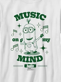 Minions Music On My Mind Bello Youth T-Shirt