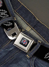 Grateful Dead Steal Your Face and Bolts Black White Seatbelt Buckle Belt