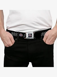 Grateful Dead Steal Your Face and Bolts Black White Seatbelt Buckle Belt