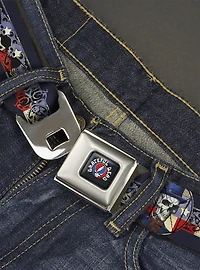 Grateful Dead Dave's Picks Skeleton Americana Bonus Art Seatbelt Buckle Belt