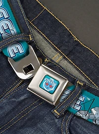 DC Comics Batman Villain Mr Freeze Poses and Title Logo Youth Seatbelt Buckle Belt