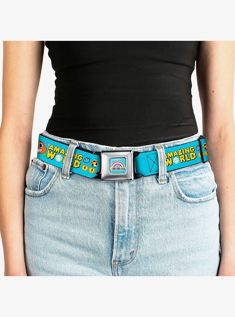 The Amazing World Gumball and Darwin Icons Youth Youth Seatbelt Buckle Belt