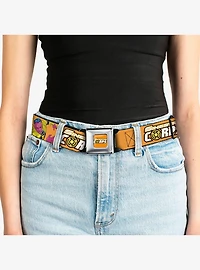 DC Comics Green Lantern Villain Sinestro Poses and Title Logo Youth Seatbelt Buckle Belt