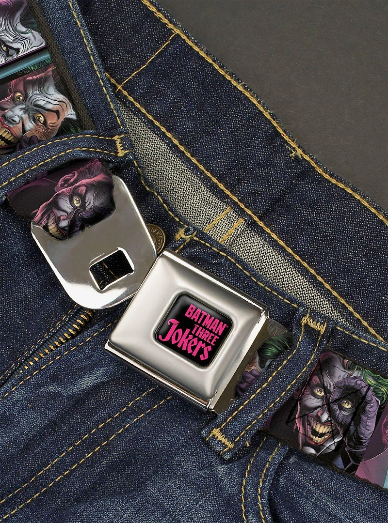 DC Comics Joker Comic Book Cover Face Blocks Youth Seatbelt Buckle Belt