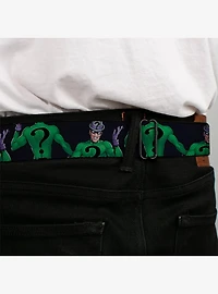 DC Comics Batman Villain The Riddler Pose Turns Black Youth Seatbelt Buckle Belt