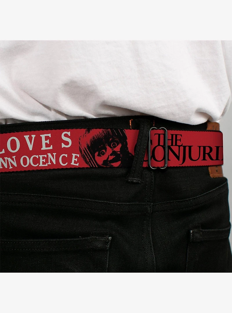 The Conjuring Evil Loves Innocence Annabelle Youth Seatbelt Buckle Belt