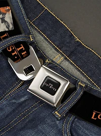 The Lost Boys David Pose Stacked and Title Logo Youth Seatbelt Buckle Belt