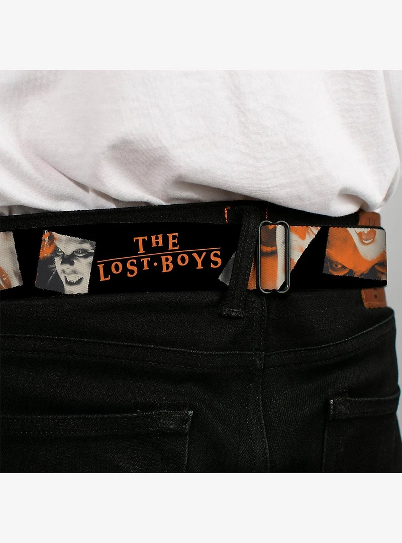 The Lost Boys David Pose Stacked and Title Logo Youth Seatbelt Buckle Belt