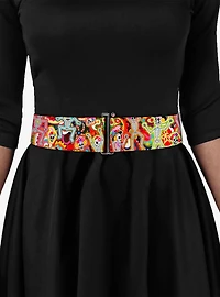Thaneeya McArdle Dancing Catrinas Collage Multi Cinch Belt