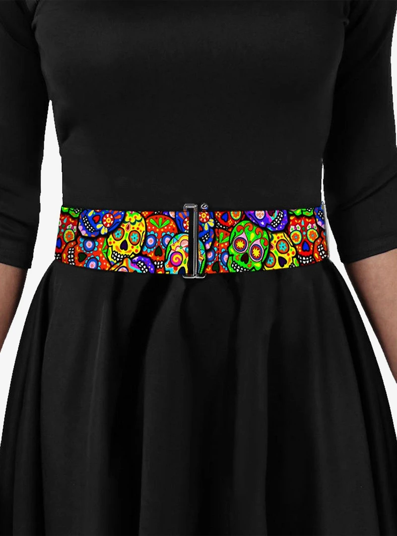 Thaneeya McArdle Colorful Calaveras Stacked Multi Cinch Belt