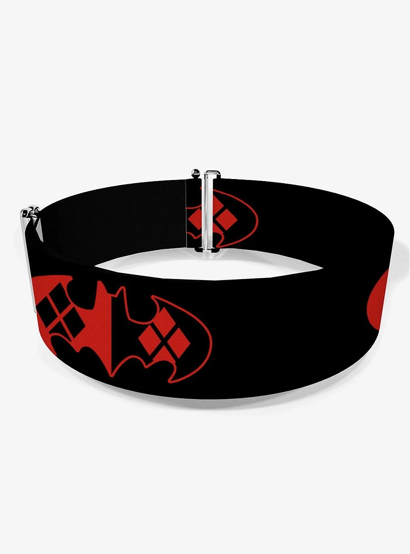 DC Comics Bat Logo Harley Quinn Diamonds Cinch Belt
