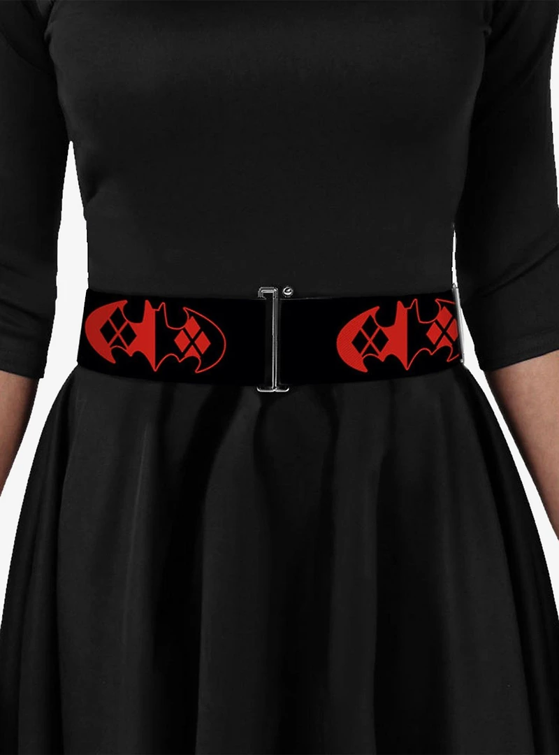 DC Comics Bat Logo Harley Quinn Diamonds Cinch Belt