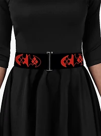 DC Comics Bat Logo Harley Quinn Diamonds Cinch Belt