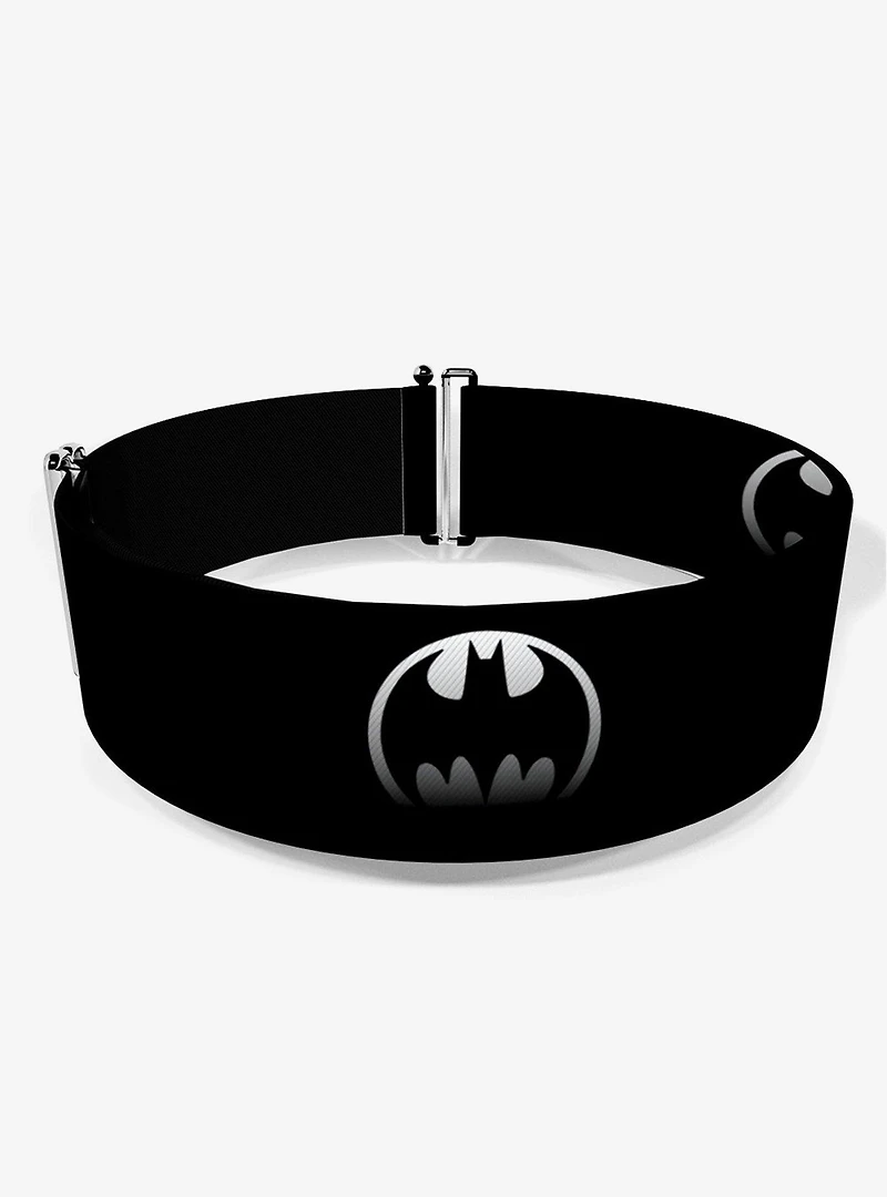 DC Comics Bat Signal Black Silver Cinch Belt