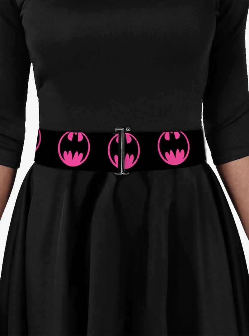 DC Comics Bat Signal Black Fuchsia Cinch Belt