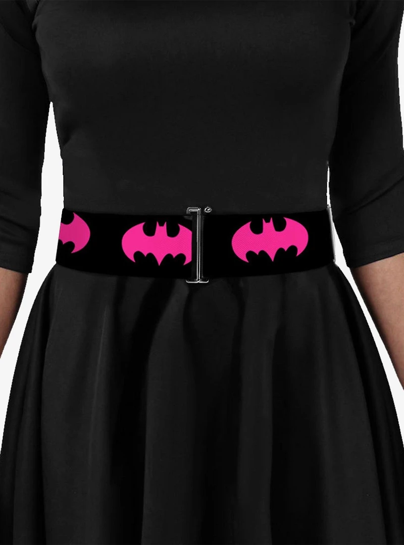 DC Comics Batman Signal Black Fuchsia Cinch Belt