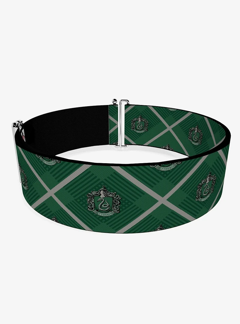 Harry Potter Slytherin Crest Plaid Cinch Belt