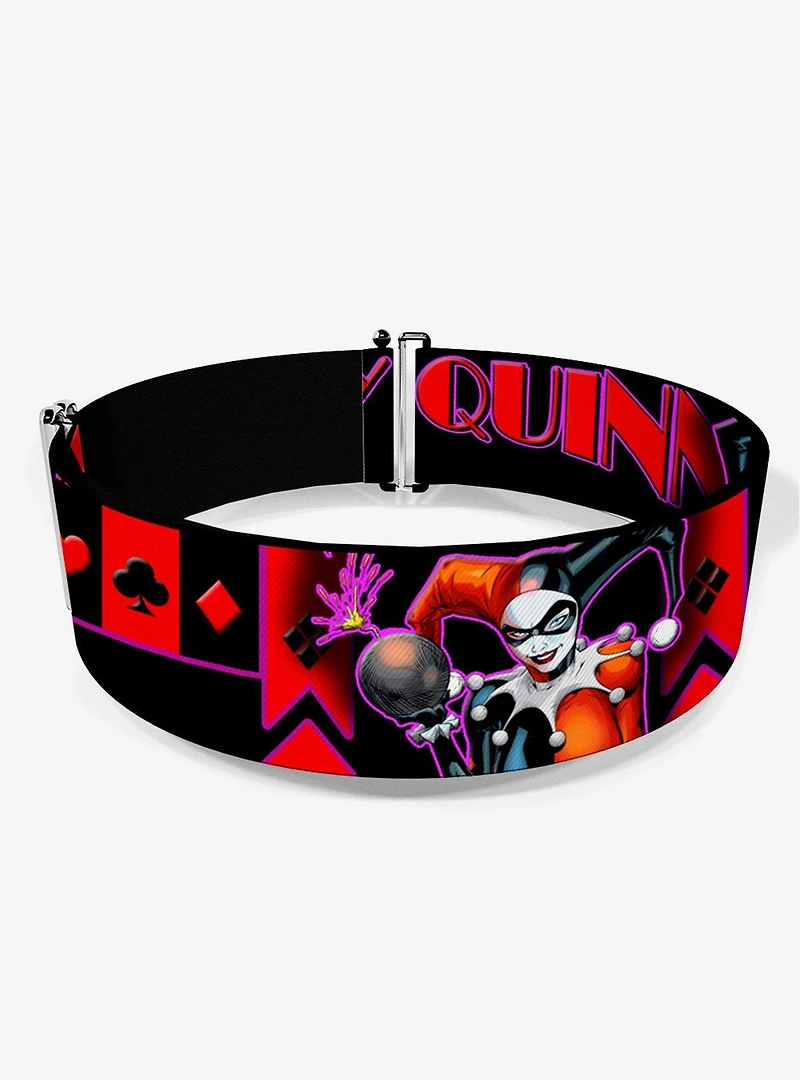 DC Comics Harley Quinn Bomb Poses Suits Black Purple Red Cinch Belt
