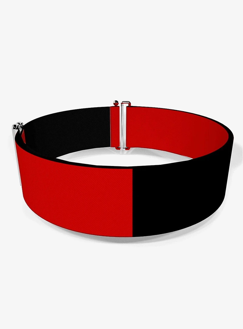 DC Comics Harley Quinn Diamond Split Red Black Cinch Belt