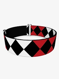 DC Comics Birds of Prey Harley Quinn Diamonds Split White Cinch Belt