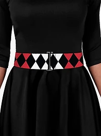 DC Comics Birds of Prey Harley Quinn Diamonds Split White Cinch Belt