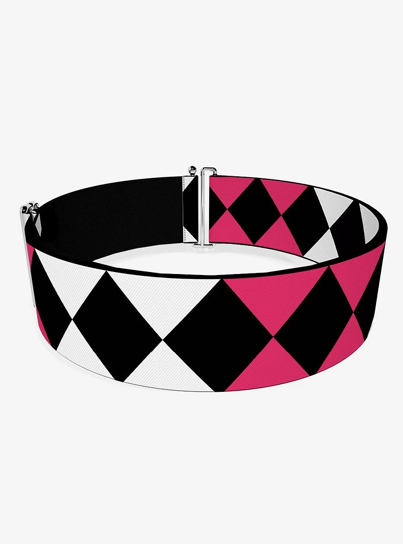 DC Comics Birds of Prey Harley Quinn Diamonds Split Pink Cinch Belt