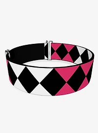 DC Comics Birds of Prey Harley Quinn Diamonds Split Pink Cinch Belt