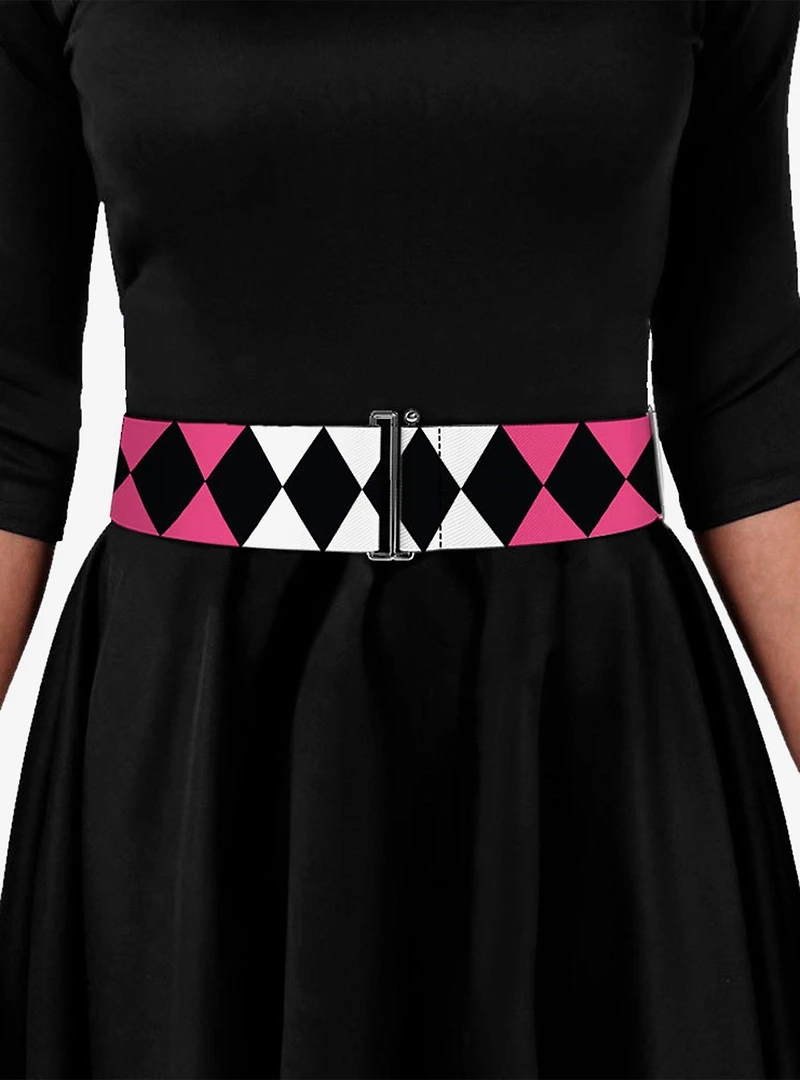 DC Comics Birds of Prey Harley Quinn Diamonds Split Pink Cinch Belt
