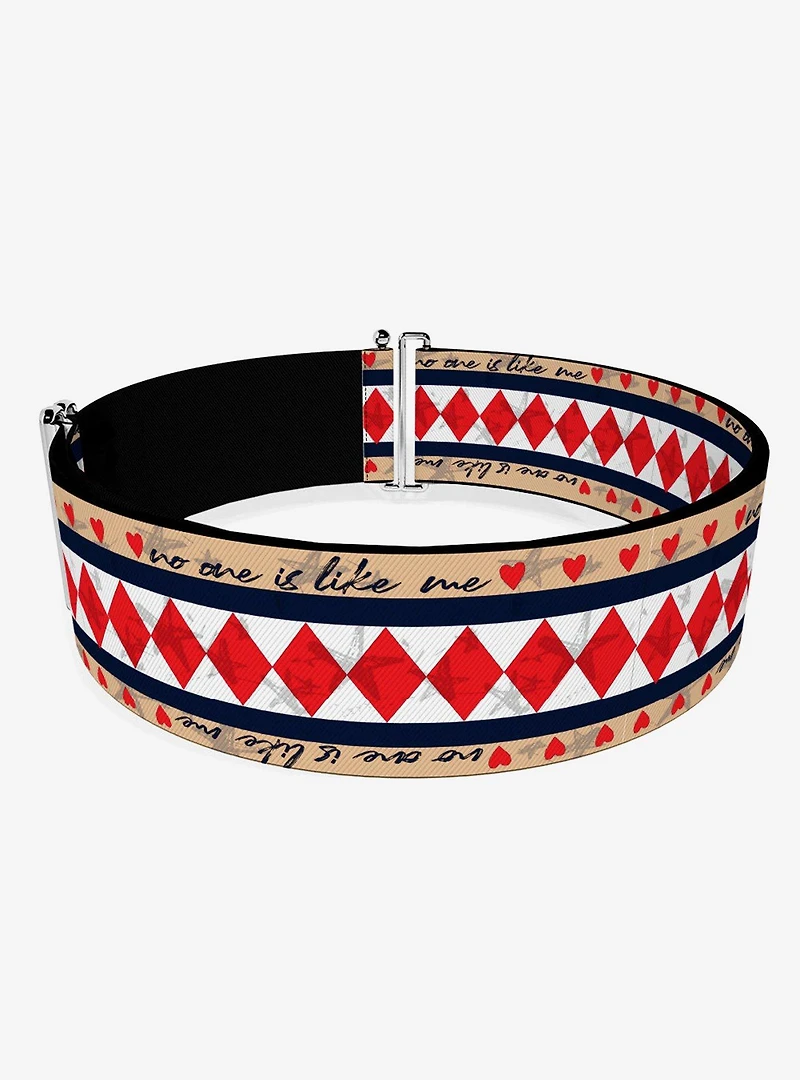 DC Comics Birds of Prey Harley Quinn No One Is Like Me Diamonds Hearts Cinch Belt