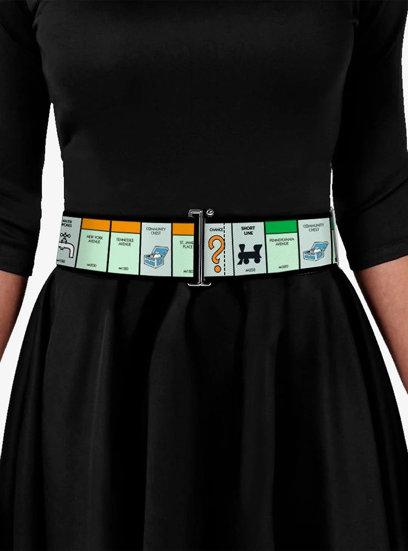 Monopoly Game Board Space Blocks Cinch Belt