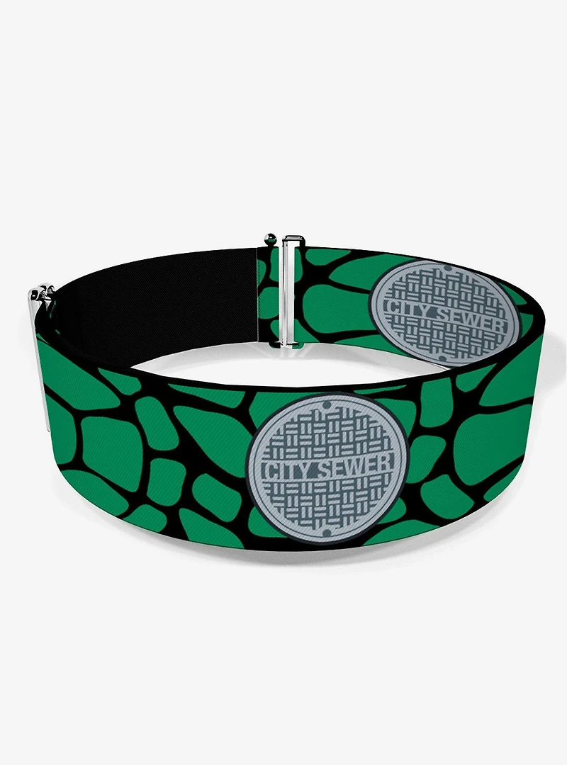 Teenage Mutant Ninja Turtles City Sewer Cap Turtle Shell Black Cinch Belt