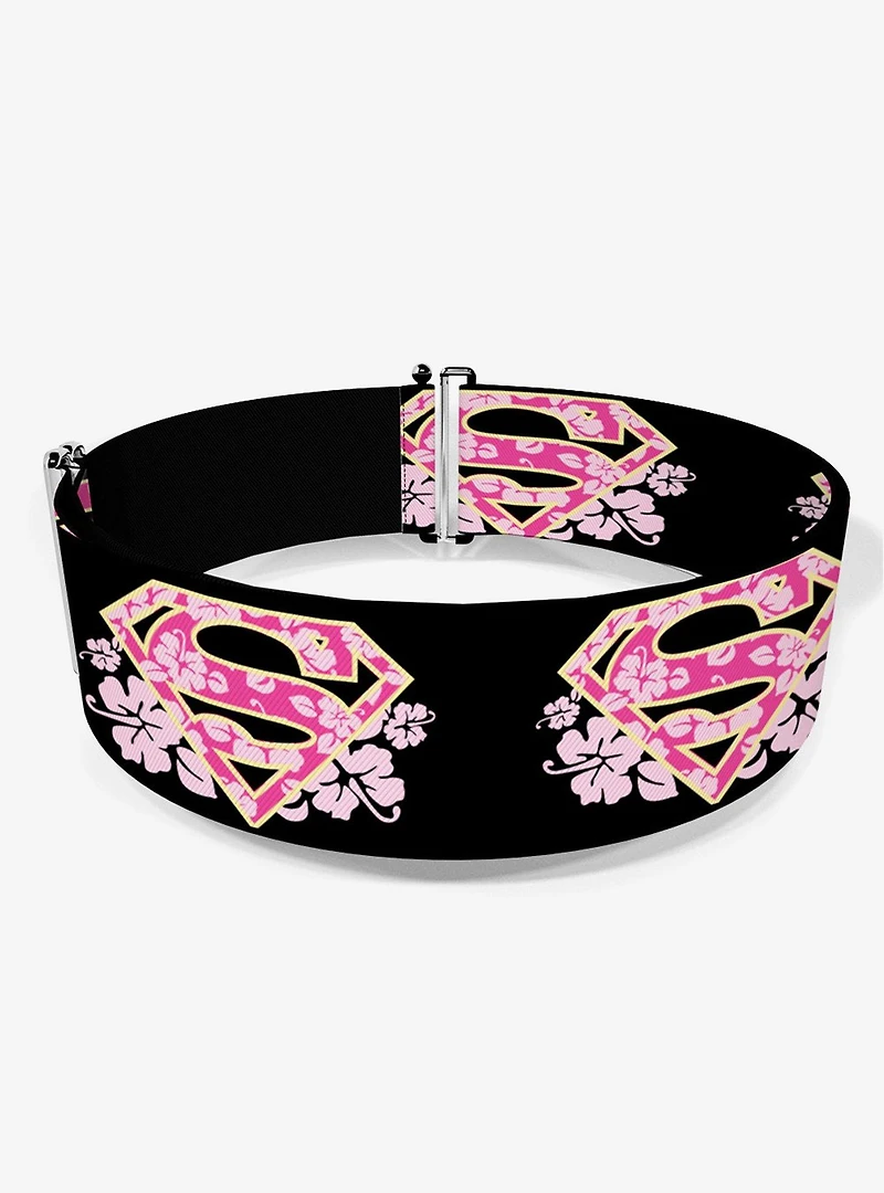 DC Comics Super Shield Hibiscus Design Cinch Belt