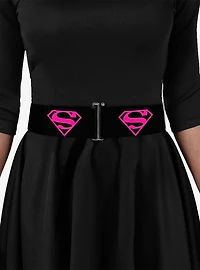 DC Comics Superman Shield Black Hot Pink Cinch Belt