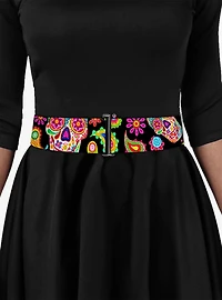Thaneeya McArdle Bobo Sugar Skull Paisley Black Multi Cinch Belt